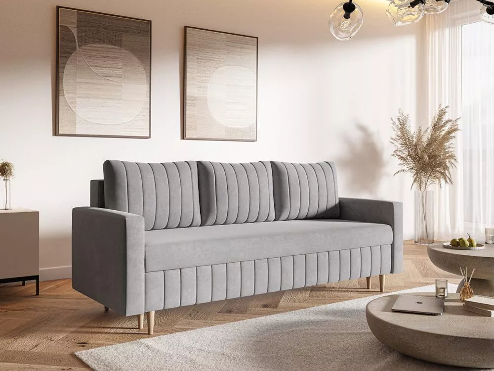 Dīvāns Comfort 3S Standard · Pelēks · 90 × 215 × 94 cm