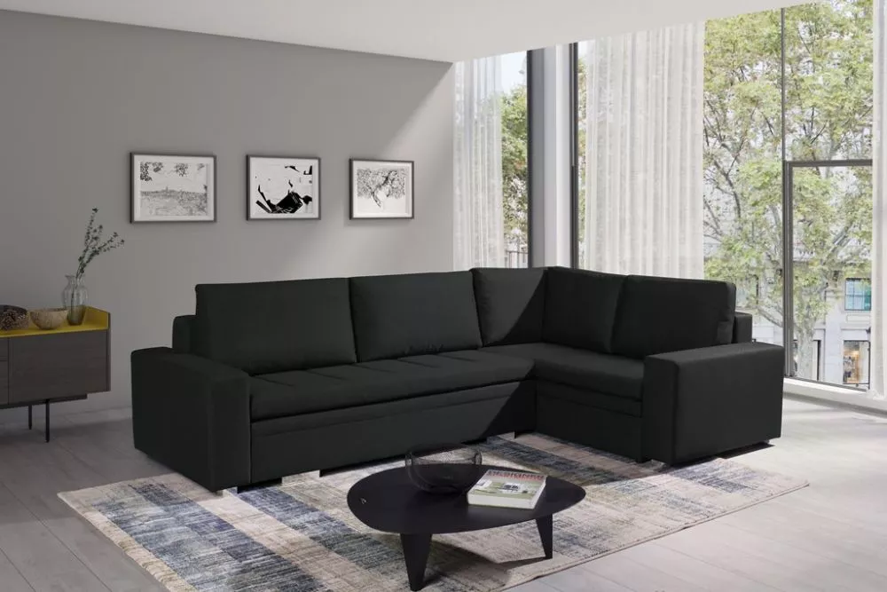 Dīvāns Tia Classic Standard · Melns · 195 × 290 × 90 cm