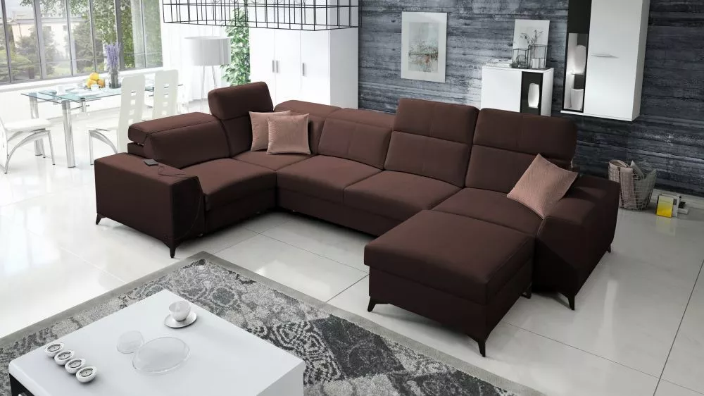 Dīvāns Belutti 4 Mix Standard · Tumši brūns · 212 × 362 × 84 cm