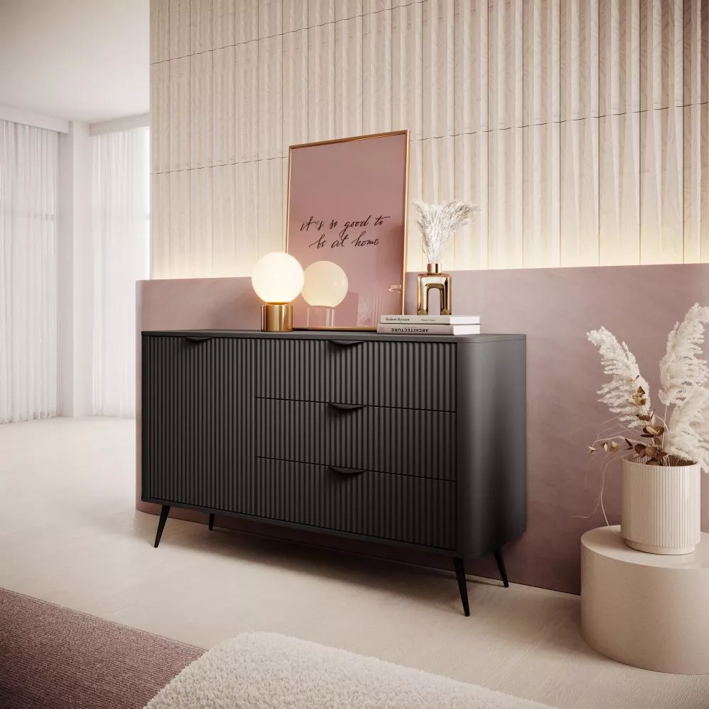 Kumode Lante D · Melns · 138.2 × 38 × 81.2 cm