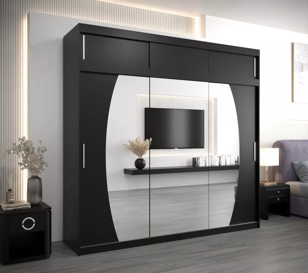 Skapis Elypse Plus · Melns · 250 × 62 × 240 cm