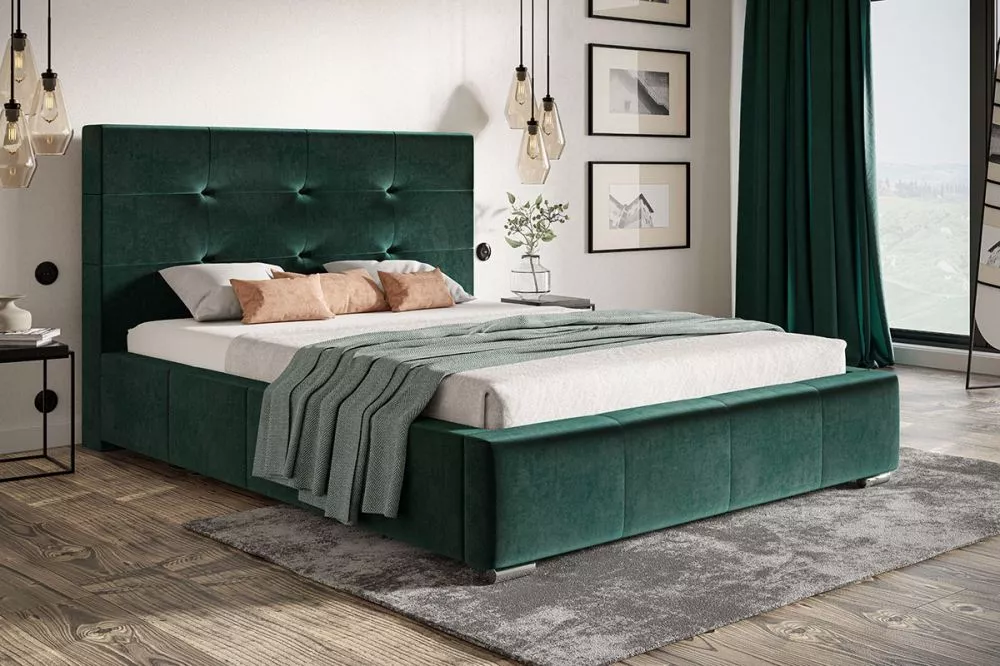 Gulta Bed 5 standard ar stelāžu Guļamvietas platums: 140 cm, Guļamvietas garums: 200 cm, stelāžas tips: koka, · Zaļš · 1