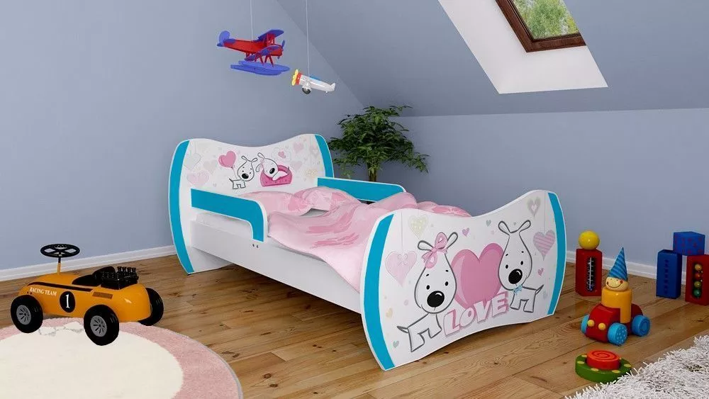Bērnu gulta Dream L05 180x90 DM01 ar stelāžu Guļamvietas platums: 90 cm, Guļamvietas garums: 180 cm, · 114 × 184 × 71 cm