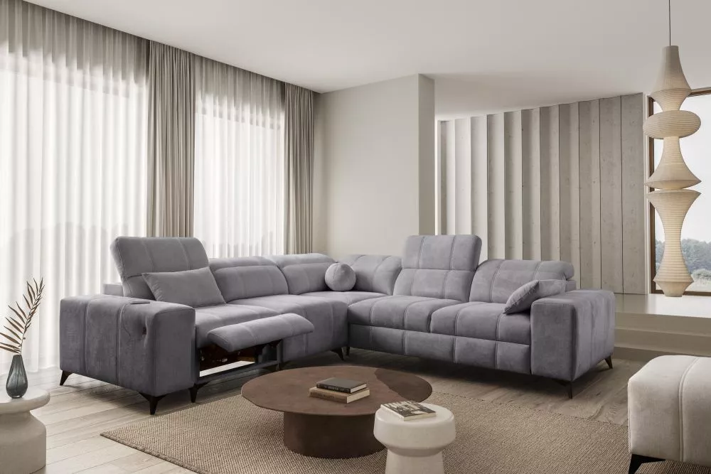 Dīvāns Dafne 3 Mix Standard · Pelēks · 276 × 276 × 77 cm