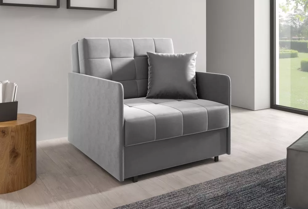 Mīksts krēsls Americano 169 standard Sēdvietas dziļums: 60 cm, · Pelēks · 90 × 90 × 85 cm