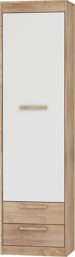 Grāmatu skapis Maximus MXS 01 · Ozols sonoma + balts · 51.6 × 33.2 × 193 cm