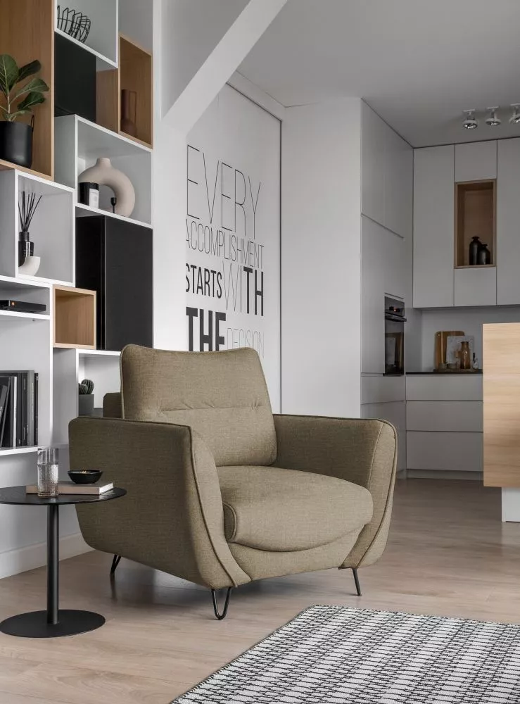 Mīksts krēsls Silva 1S Premium Standard Sēdvietas dziļums: 60 cm, · Gaiši brūns · 93 × 95 × 82 cm