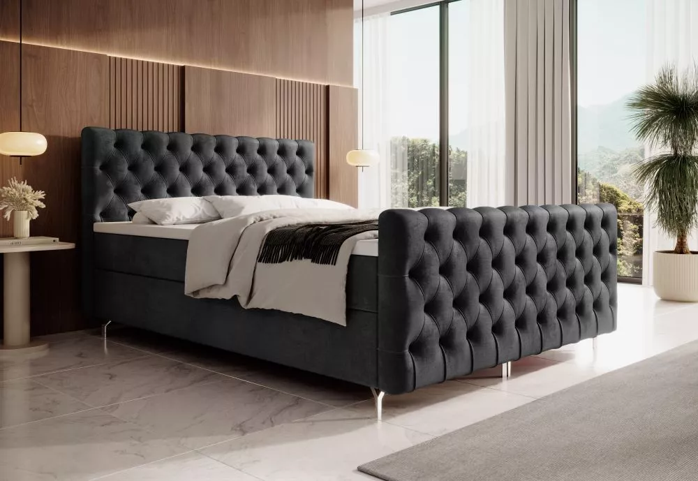 Gulta Chester Plus Bonell Boxspring Standard Guļamvietas platums: 200 cm, Guļamvietas garums: 200 cm, · Antracīts · 200 