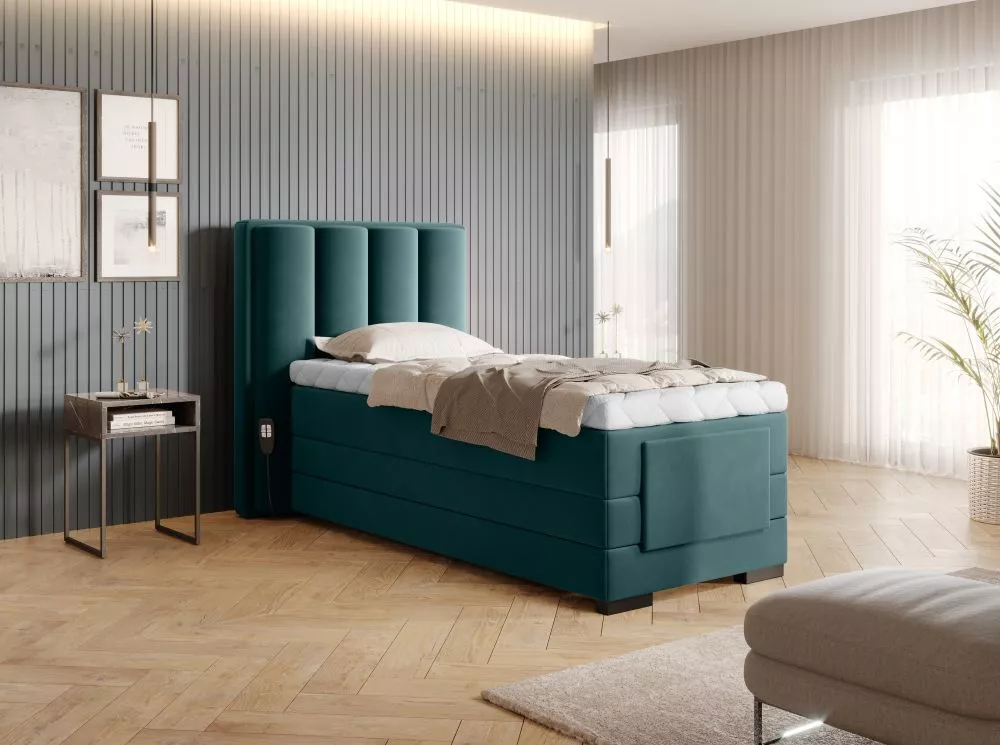 Gulta Veros 90x200 Electric Boxspring Lux Standard Guļamvietas platums: 90 cm, Guļamvietas garums: 200 cm, · Jūraszaļš ·
