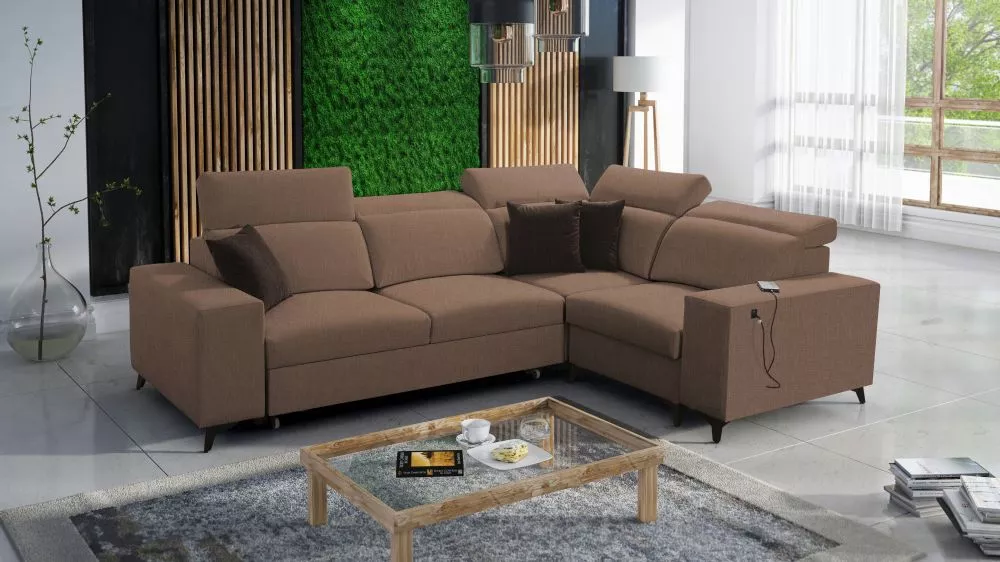 Dīvāns Bartone 2 Mix Standard · Brūns · 203 × 283 × 83 cm