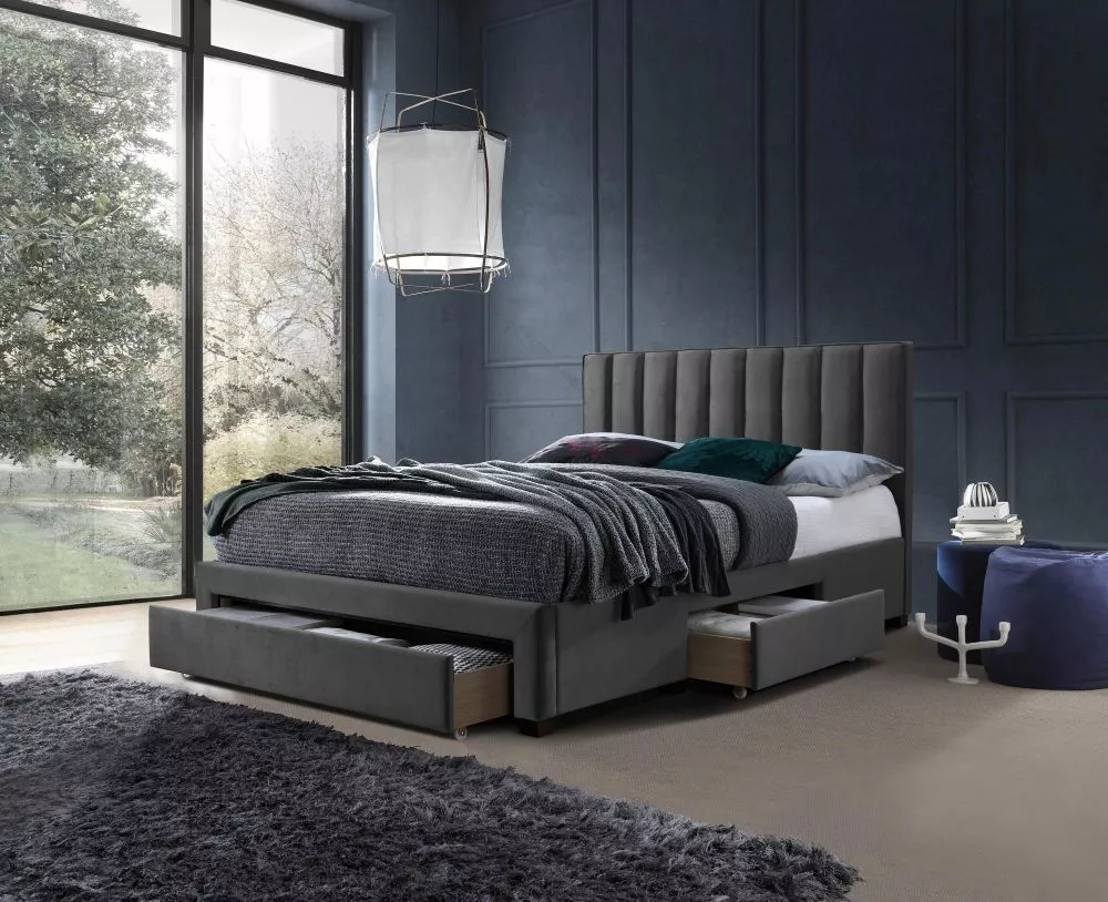 Gulta Grace ar stelāžu Guļamvietas platums: 120 cm, Guļamvietas garums: 200 cm, · Pelēks · 125 × 214 × 111 cm
