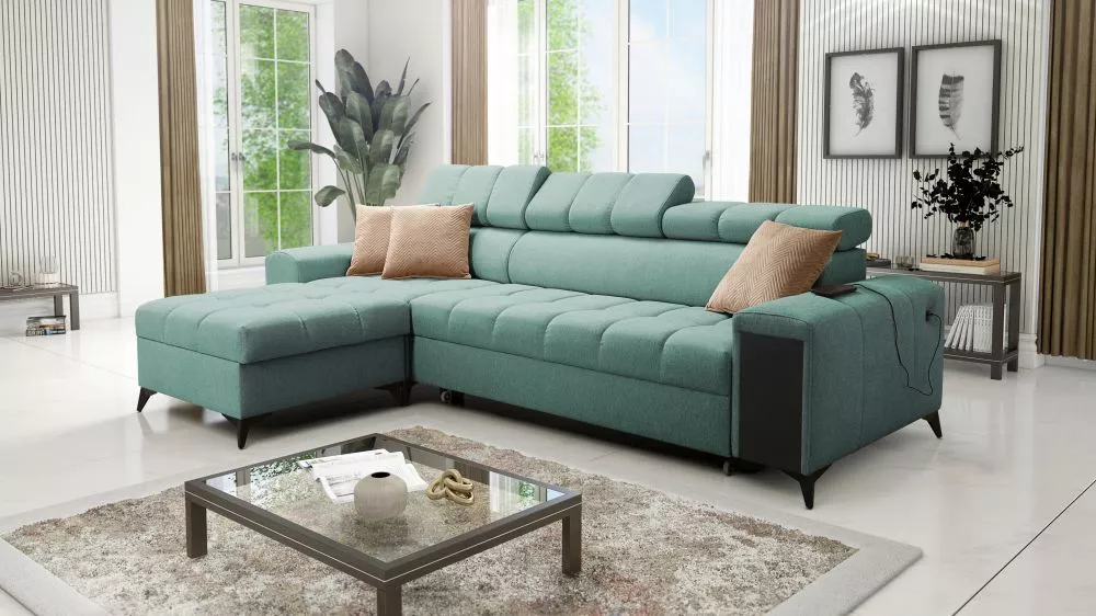 Dīvāns Greco 1 Maxi Standard · Piparmētru · 180 × 287 × 84 cm