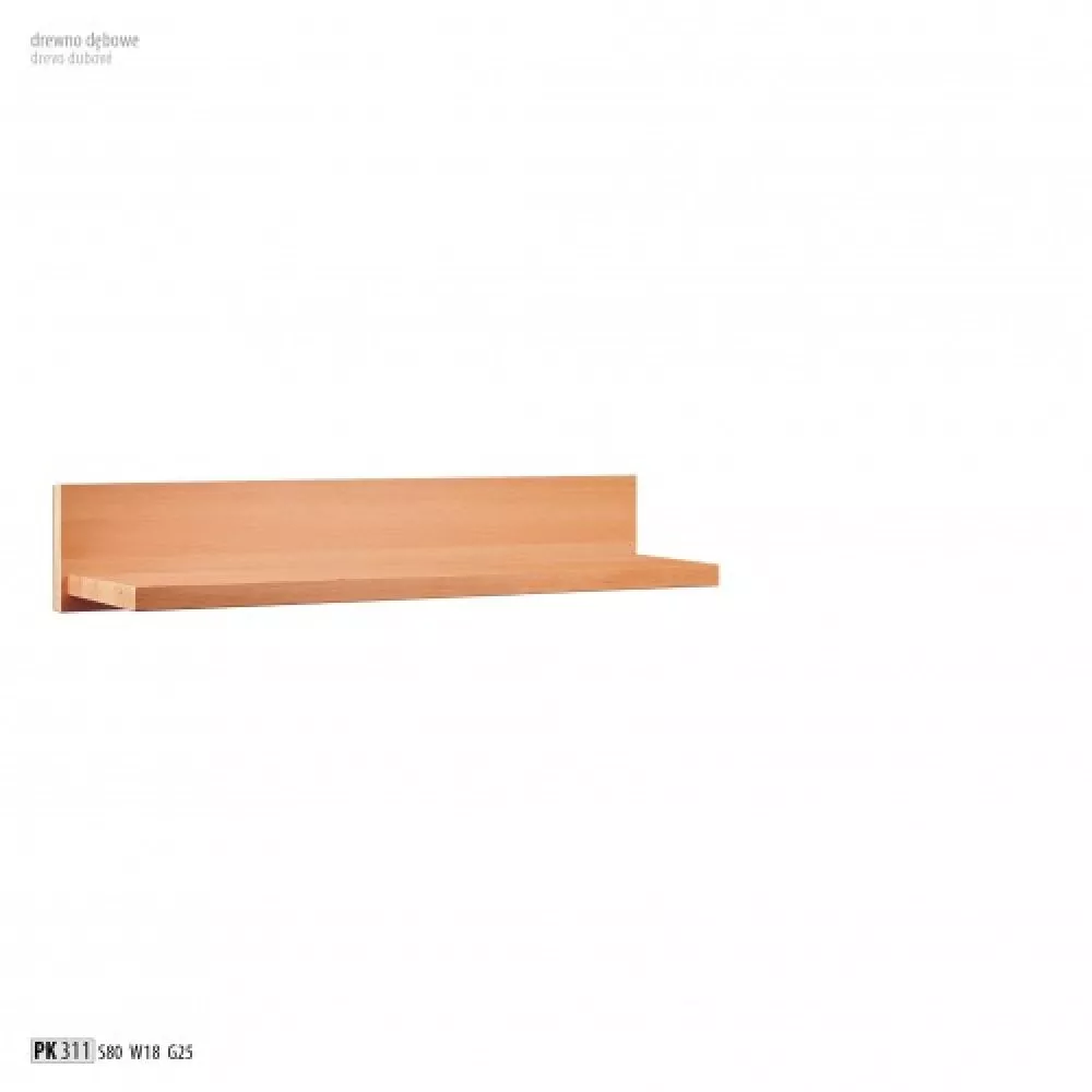 Plaukts PK 311 · Ozols · 80 × 18 × 25 cm