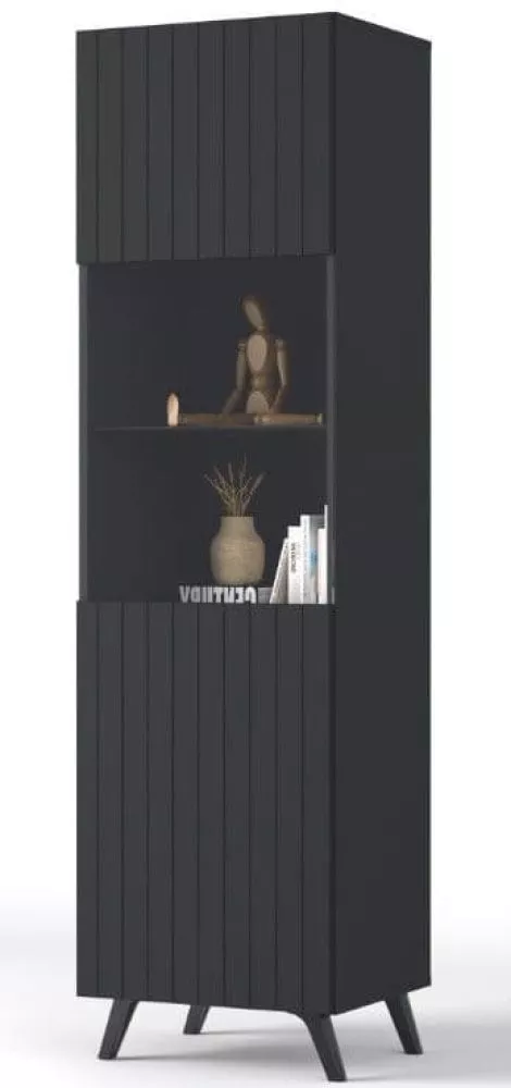 Sekcija Bali Black 02 · Melns · 50 × 40 × 182 cm