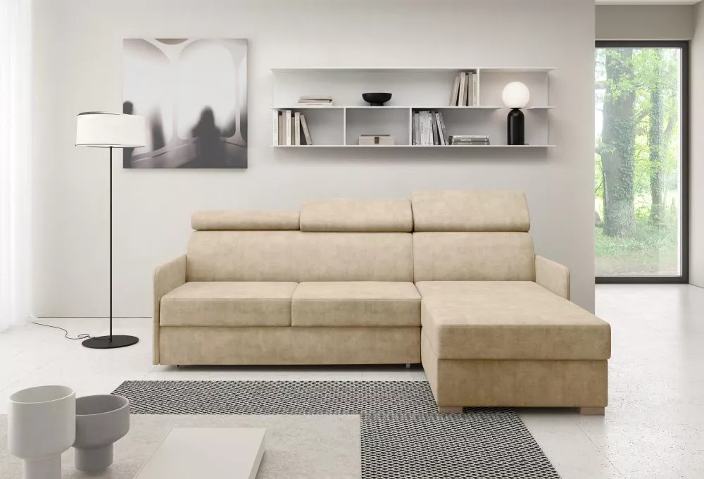 Dīvāns Adela Slim standard · Gaiši bēšs · 170 × 220 × 96 cm
