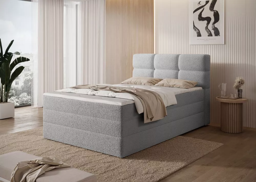 Gulta Kasped Boxspring Classic standard Guļamvietas platums: 120 cm, Guļamvietas garums: 200 cm, · Gaiši pelēks · 121 × 