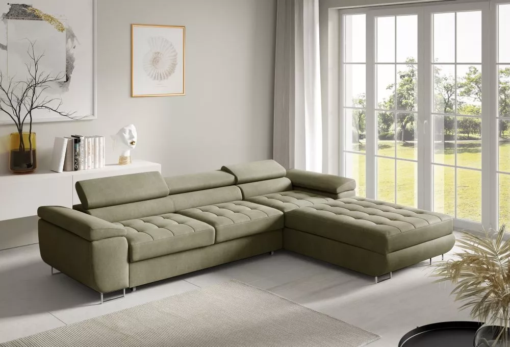 Dīvāns Corner 272 standard · Olīvu · 200 × 277 × 87 cm