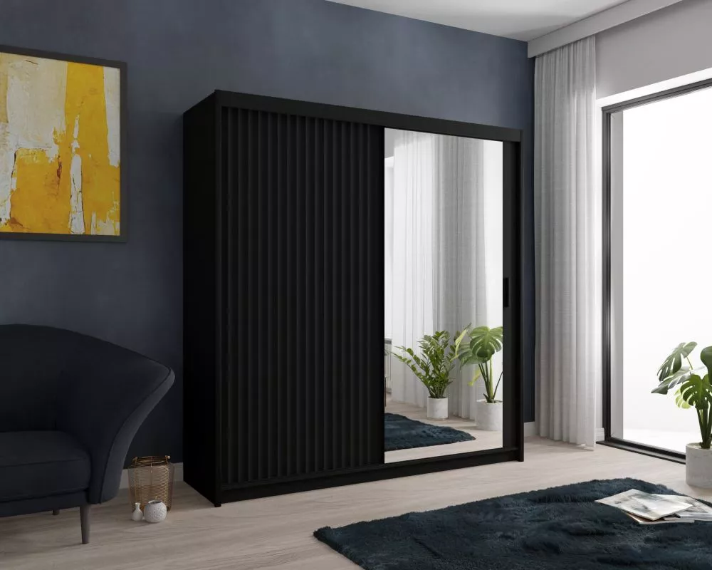 Skapis Chicago Wave · Melns · 203 × 62 × 216 cm