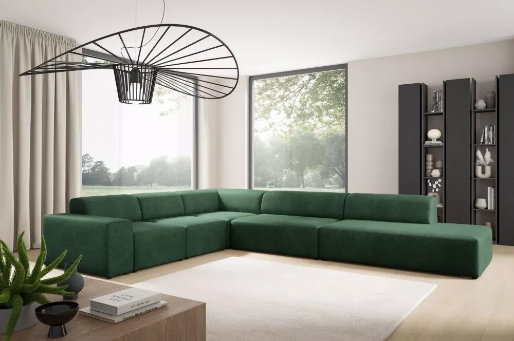 Dīvāns Modullo XL Premium Standard · Tumši zaļš · 284 × 382 × 70 cm