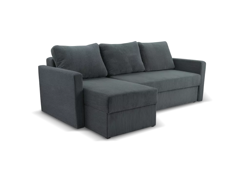 Dīvāns Lupo Corner Standard · Tumši pelēks · 143 × 228 × 90 cm