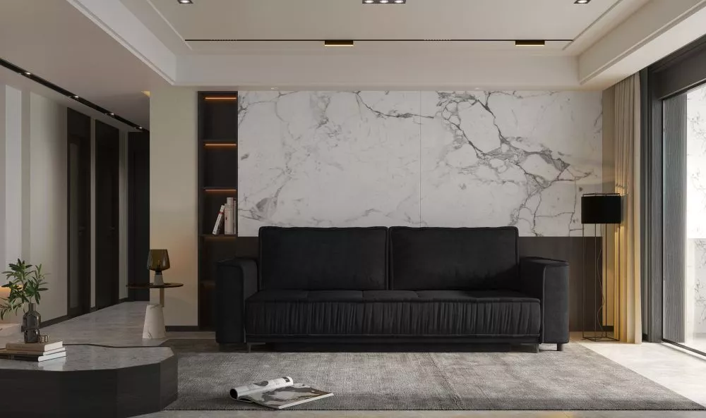 Dīvāns Dallas Sofa Standard · Melna · 85 × 230 × 86 cm
