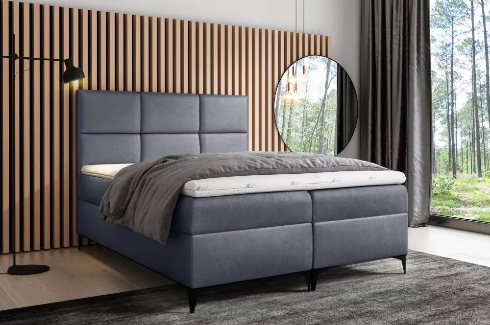 Gulta Fava Boxspring Premium Standard Guļamvietas platums: 200 cm, Guļamvietas garums: 200 cm, · Tumši pelēks · 204 × 20