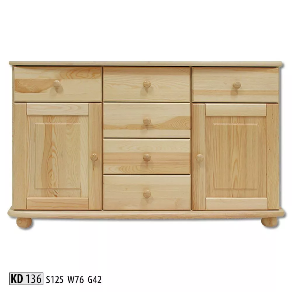 Kumode KD 136 · Priede · 125 × 42 × 76 cm