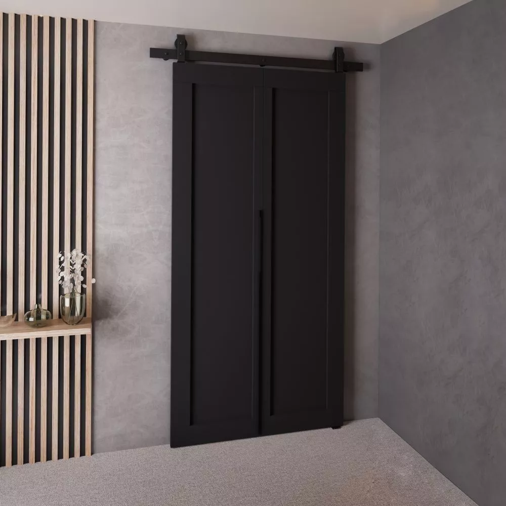 Bīdāmās durvis Qudio Loft-1 · Melna · 86 × 205 cm