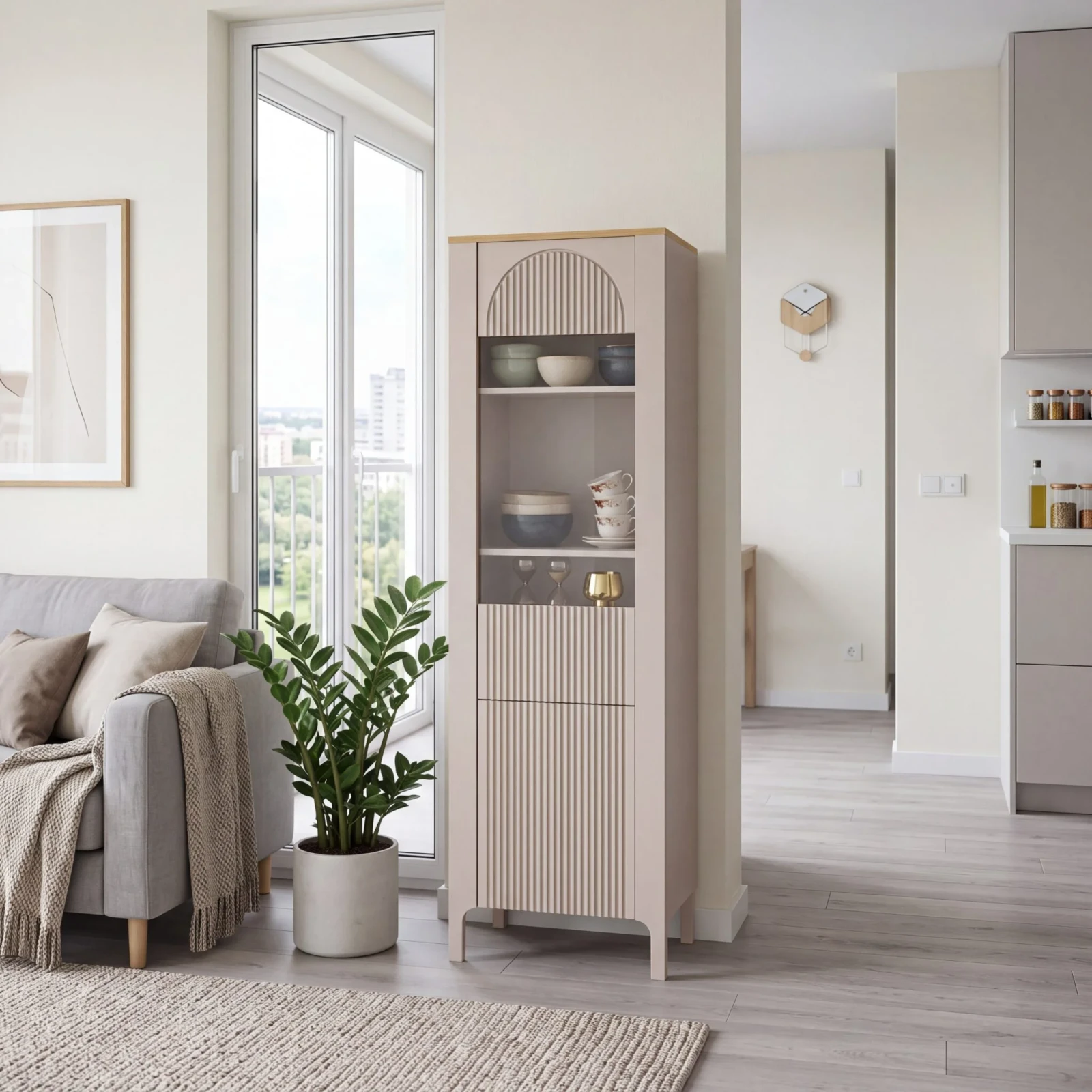 Sekcija Marbella MA-4 Korpusa krāsa: kašmīrs, · 59.6 × 40.6 × 197.1 cm