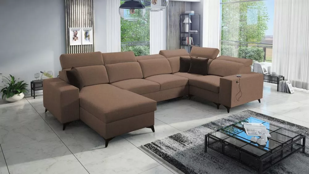 Dīvāns Bartone 4 Mix Standard · Brūns · 203 × 361 × 83 cm