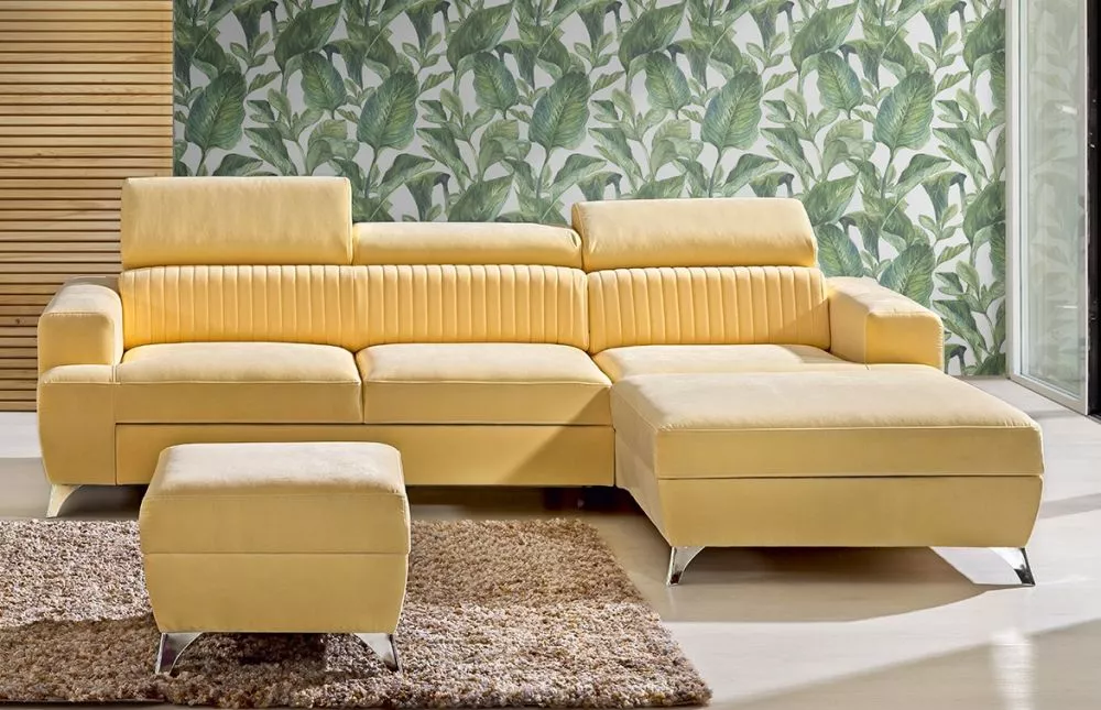 Dīvāns Primo Relax standard · Dzeltens · 180 × 278 × 81 cm