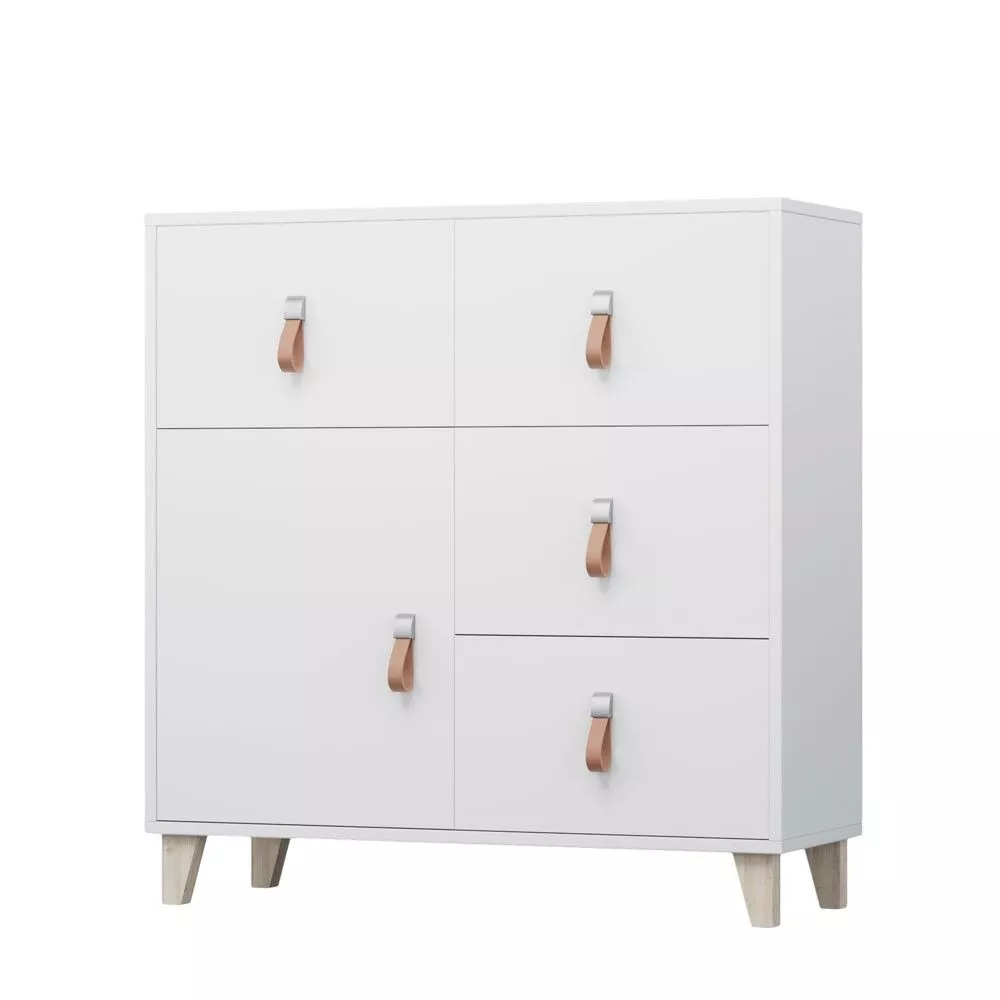 Kumode Figo 03 · Balts · 90 × 40 × 132 cm