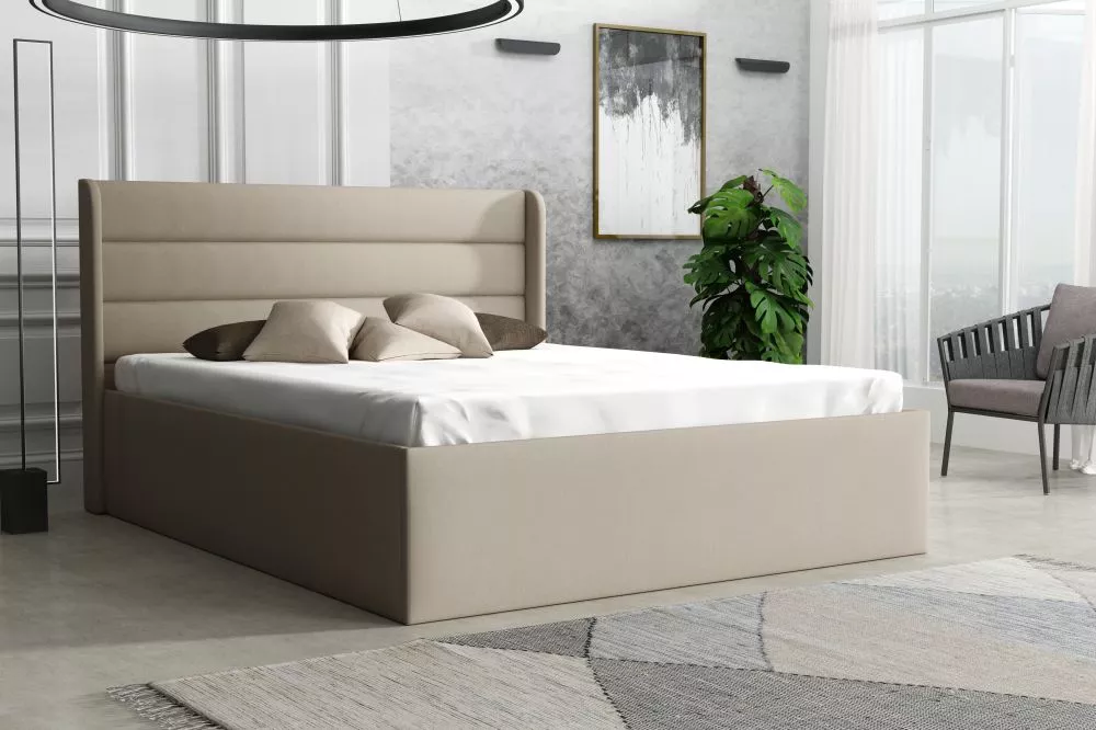Gulta Cleo 3 ar stelāžām Guļamvietas platums: 160 cm, Guļamvietas garums: 200 cm, stelāžas tips: metāla, · Gaiši bēšs · 