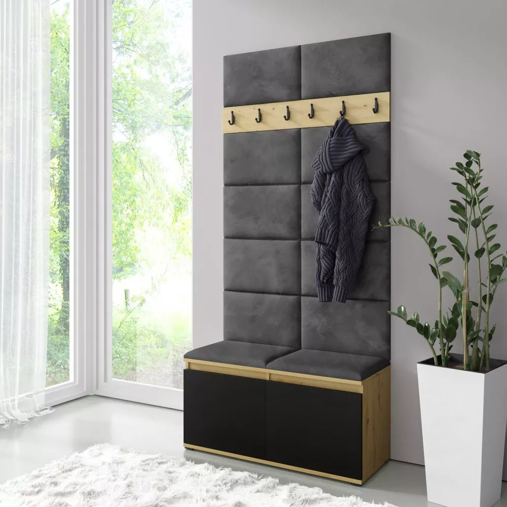 Apavu plaukts Emi 1 Trinity Korpusa krāsa: ozols artisan + melns, · 100 × 215 × 40 cm