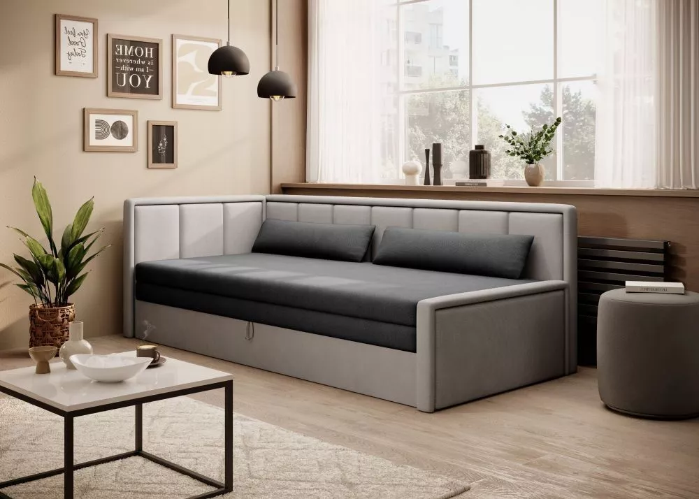 Dīvāns Fulgeo standard · Tumši pelēks + gaiši pelēks · 82 × 214 × 77 cm