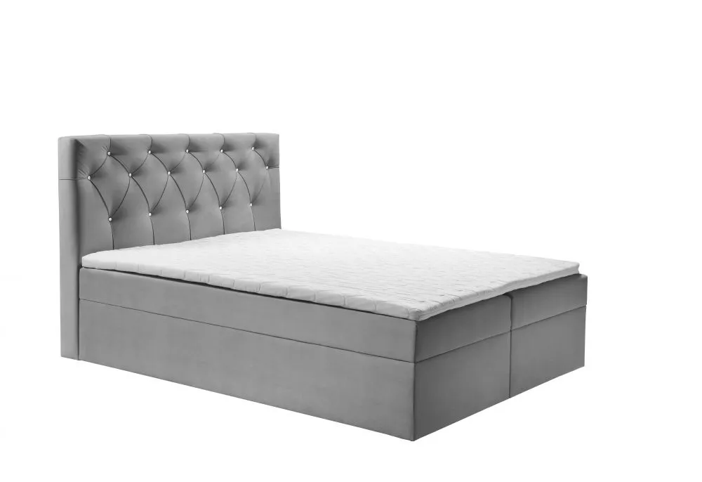 Gulta Crystal Premium Boxspring Standard Guļamvietas platums: 160 cm, Guļamvietas garums: 200 cm, · Pelēks · 164 × 214 ×