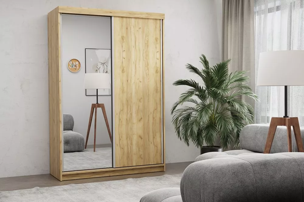 Skapis Pola 150 · Ozols craft zelts · 150 × 62 × 200 cm