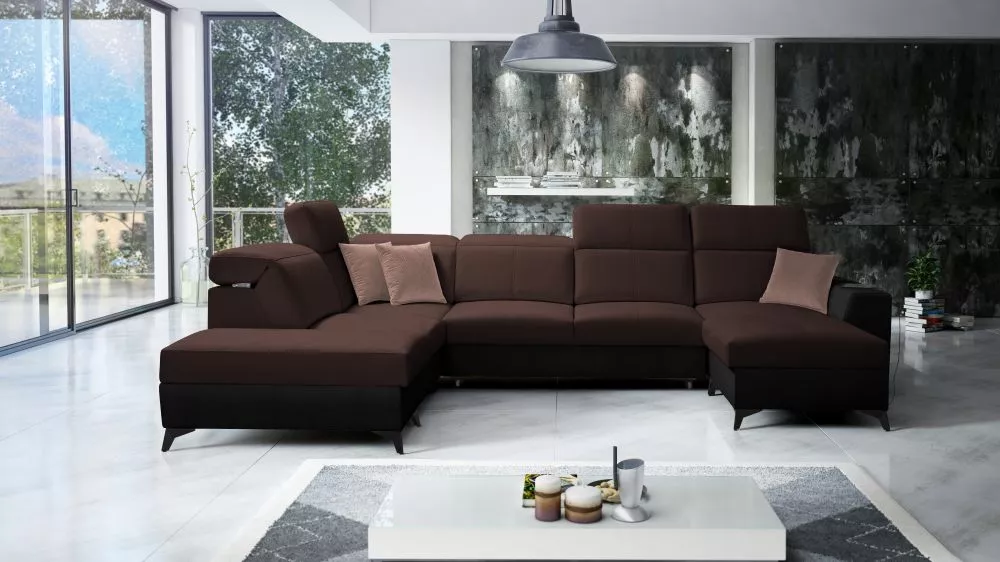 Dīvāns Belutti 6 Mix Standard · Tumši brūns · 236 × 362 × 84 cm