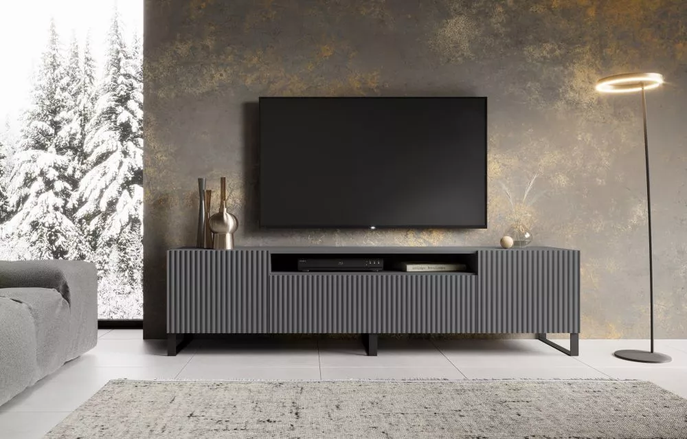 TV tumba Noemi · Grafīts · 200 × 41 × 53 cm