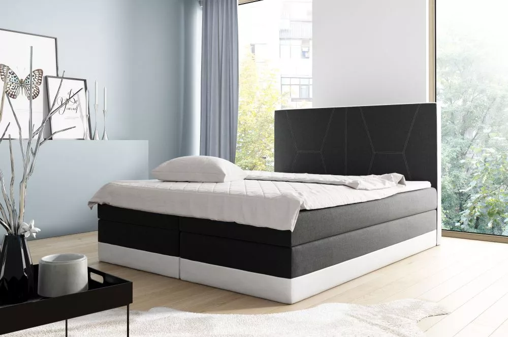 Gulta Enzo Boxspring Premium Standard Guļamvietas platums: 120 cm, Korpusa krāsa: melns, Guļamvietas garums: 200 cm, · 1