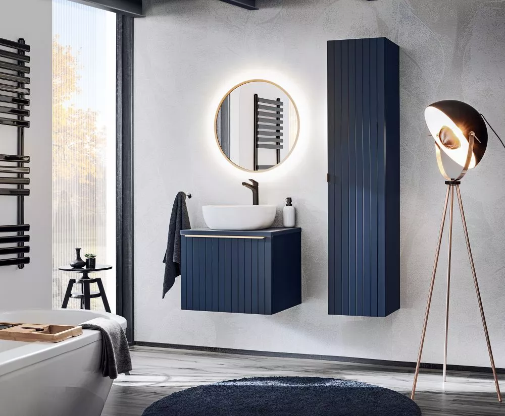 Vannas istabas komplekts Santa Fe Deep Blue 1 ar LED · Zils · 160 × 46.5 cm