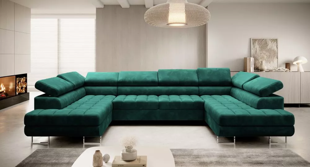 Dīvāns Corner 158 Premium standard · Zaļš · 201 × 335 × 87 cm