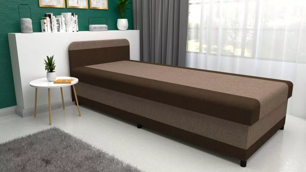 Dīvāns Olivia 2 80x200 Standard · Brūns + tumši brūns · 80 × 202 × 55 cm