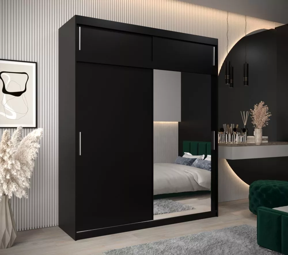 Skapis Tokyo 2 Plus · Melns · 200 × 62 × 240 cm