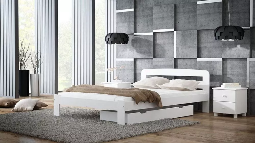 Gulta Sara ar stelāžu Guļamvietas platums: 120 cm, Guļamvietas garums: 200 cm, · Balts · 128 × 207 × 25 cm