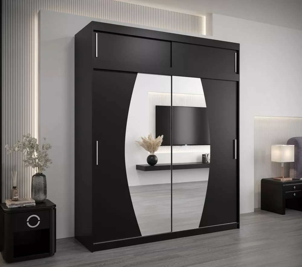 Skapis Elypse Plus · Melns · 200 × 62 × 240 cm