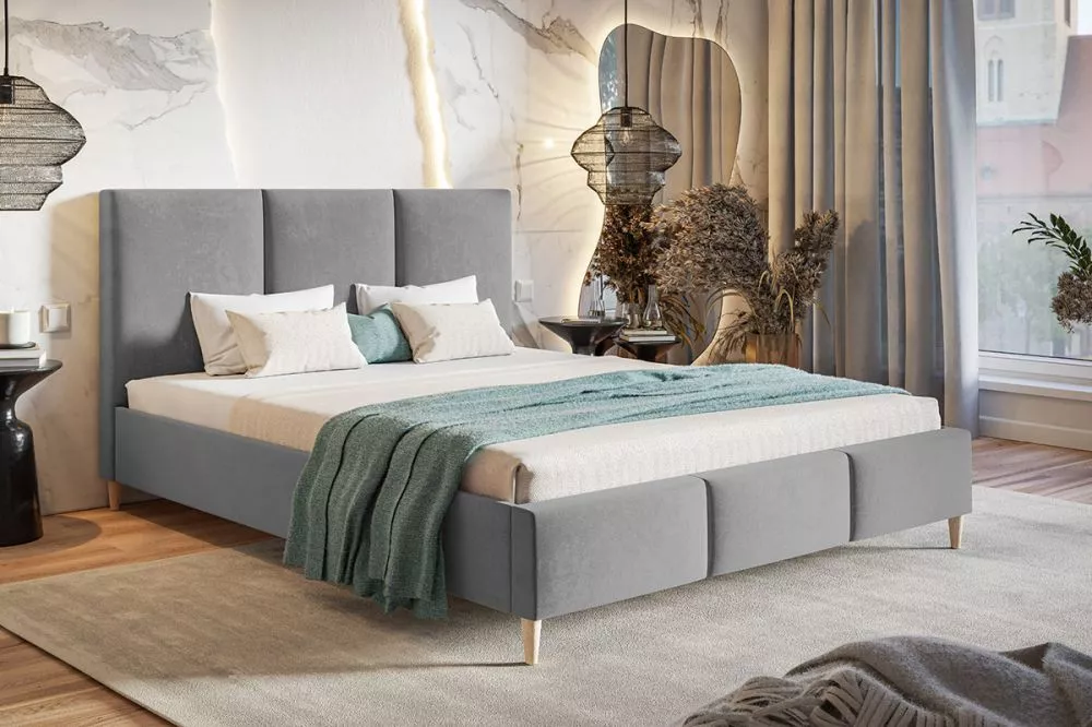 Gulta Lux 7 standard ar stelāžu Guļamvietas platums: 140 cm, Guļamvietas garums: 200 cm, stelāžas tips: koka, · Pelēks ·