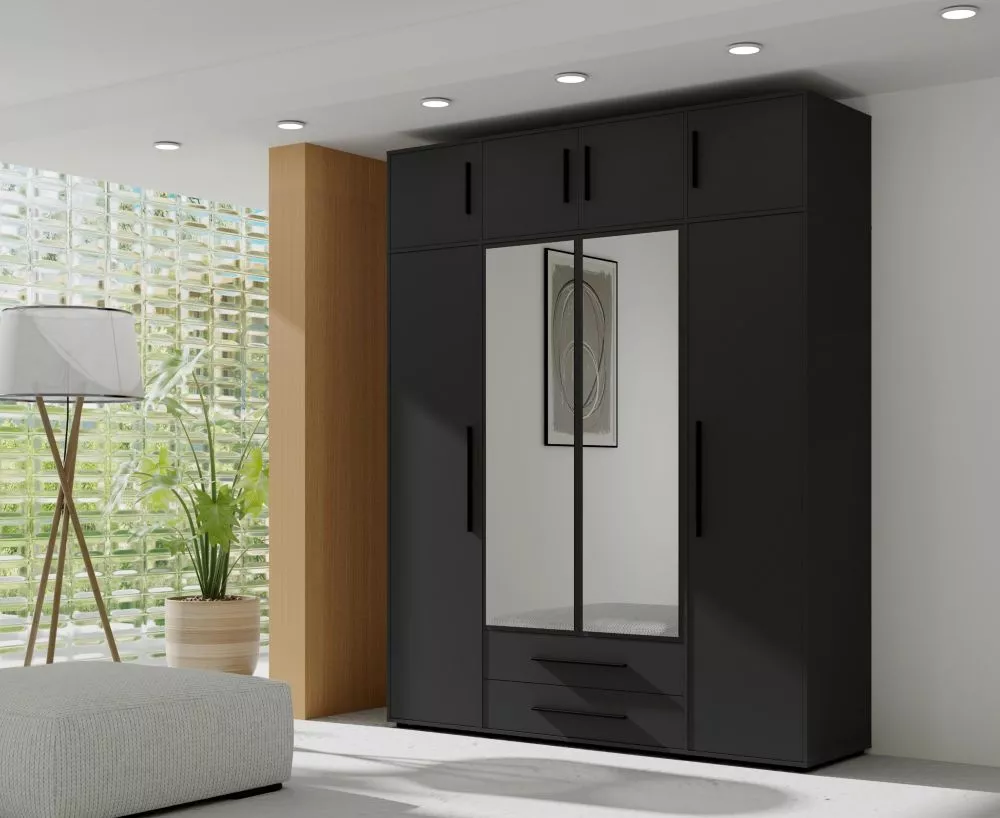 Skapis Maxione MX-13 Premium · Melna · 198 × 59 × 248.5 cm