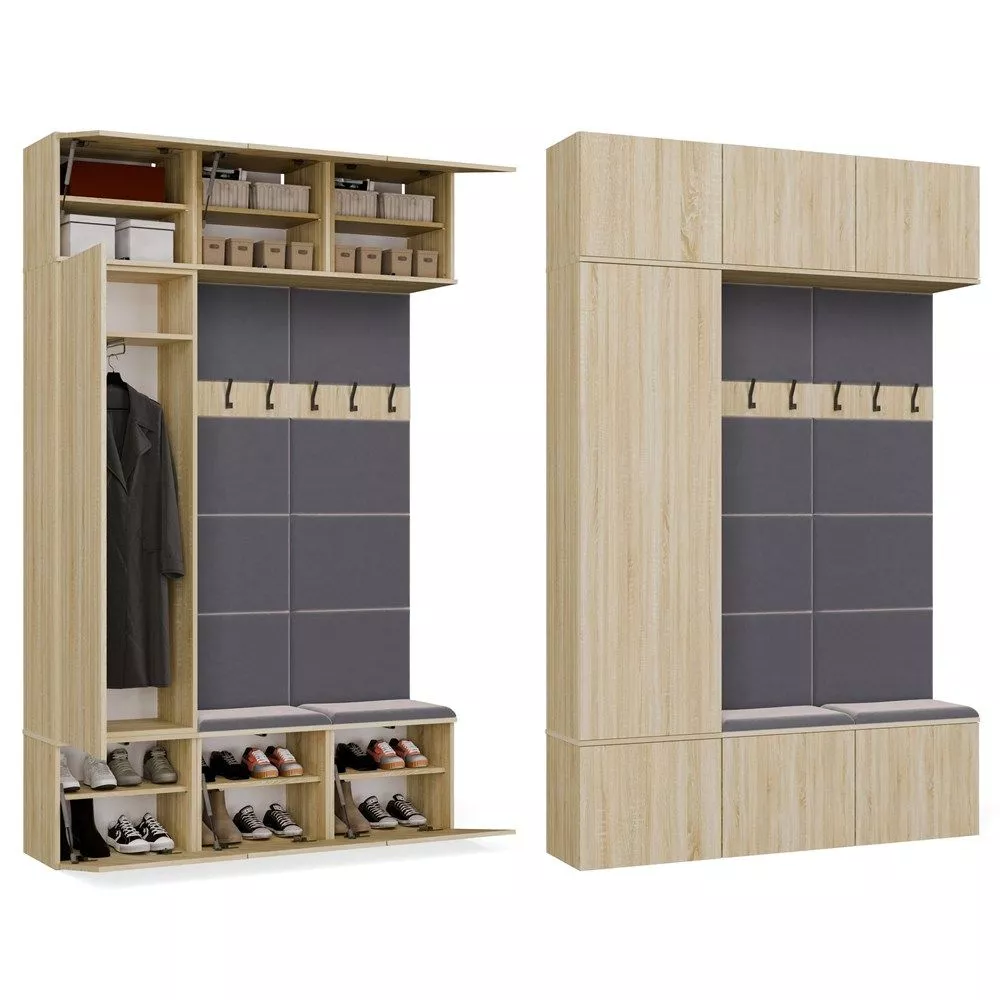 Koridora iekārta Haga Set 1SZ2W · Ozols sonoma · 150 × 35 × 238 cm