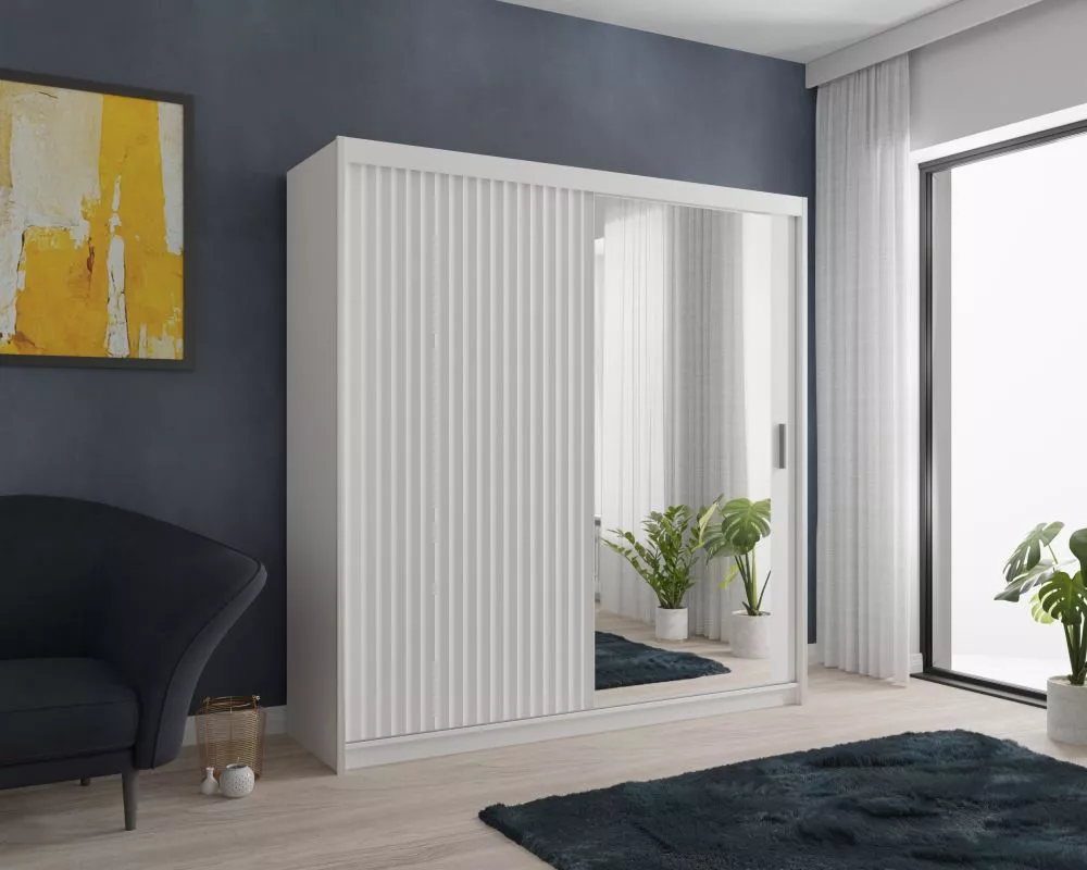 Skapis Chicago Wave · Balts · 203 × 62 × 216 cm
